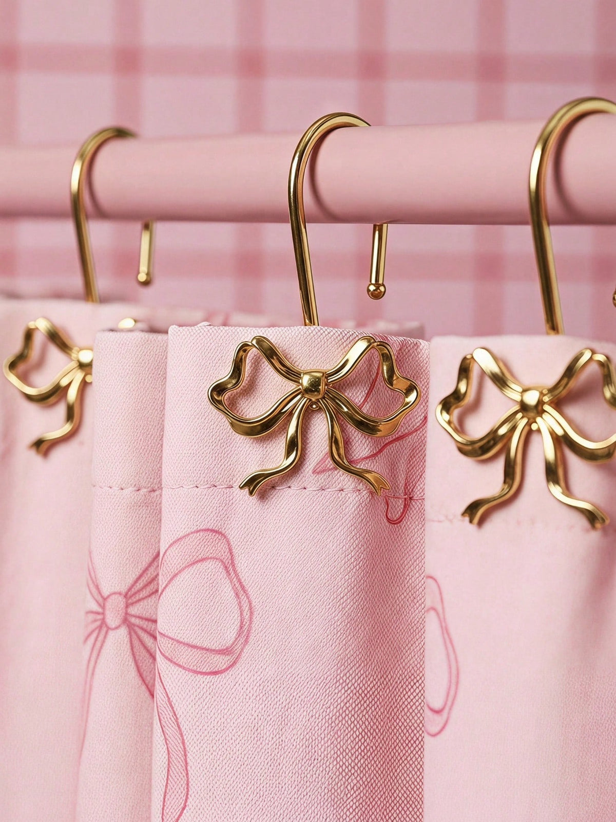 Joivida 12 Bow Shower Curtain Hooks, Rust Proof Zinc Alloy Curtain Rings, Decorative Bow Shaped Design Curtain Hooks, Rust Proof, Used For S-Shaped Hooks In Bathrooms, Bedrooms, Living Rooms, Home Dec