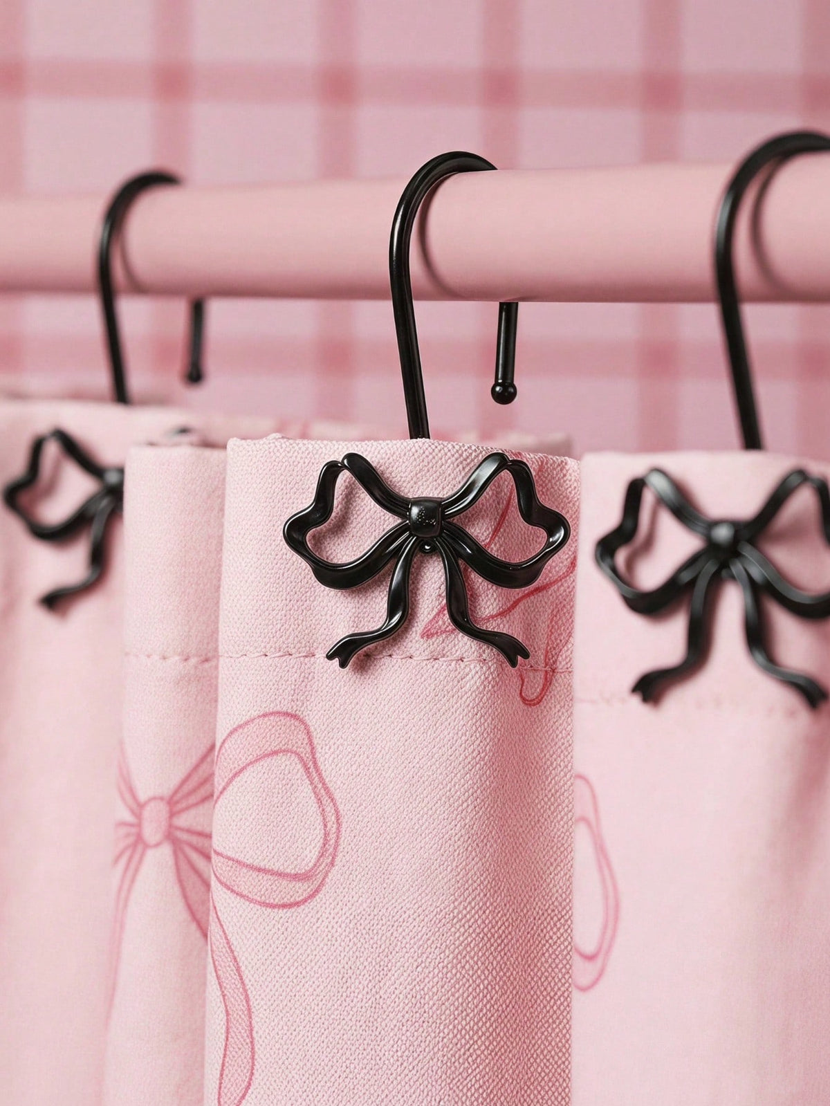 Joivida 12 Bow Shower Curtain Hooks, Rust Proof Zinc Alloy Curtain Rings, Decorative Bow Shaped Design Curtain Hooks, Rust Proof, Used For S-Shaped Hooks In Bathrooms, Bedrooms, Living Rooms, Home Dec