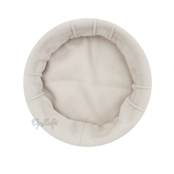Khaki Afghani-Style "Tauhid until the end" Faux Wool Stretchable Pakol Mujahidin Soft Kufi Hat
