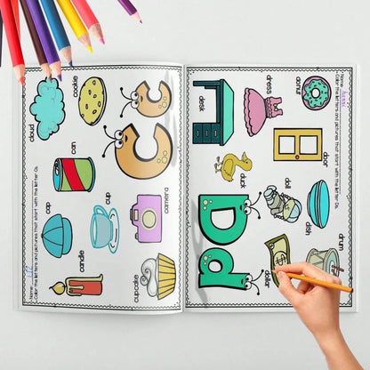 Kids Alphabet Coloring Practice Notebook, Letter Recognition And Picture Coloring Workbook For Preschool Learning And Early English Skills