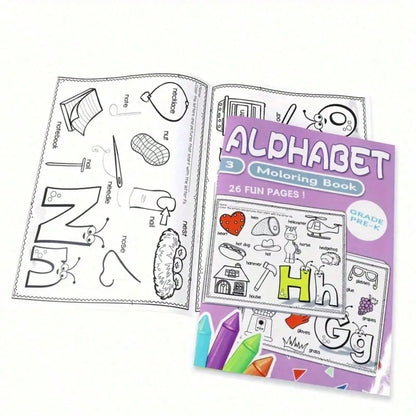 Kids Alphabet Coloring Practice Notebook, Letter Recognition And Picture Coloring Workbook For Preschool Learning And Early English Skills