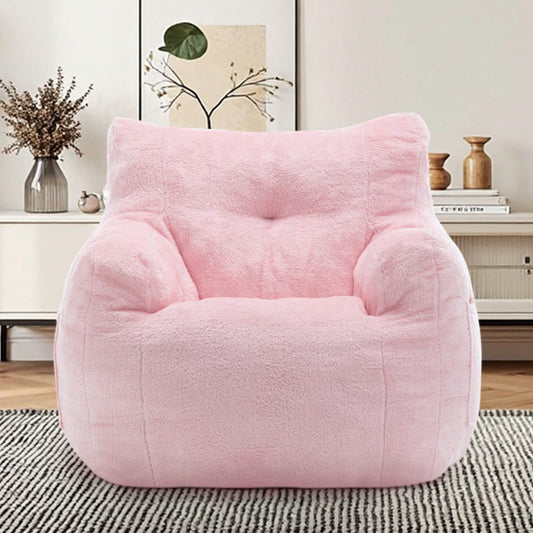 KORSER Bean Bag Chair, Small Comfy Bean Bag Sofa With Armrests For Adults, Cloud Memory Foam Filled Floor Chair With Pockets For Living Room Bedroom