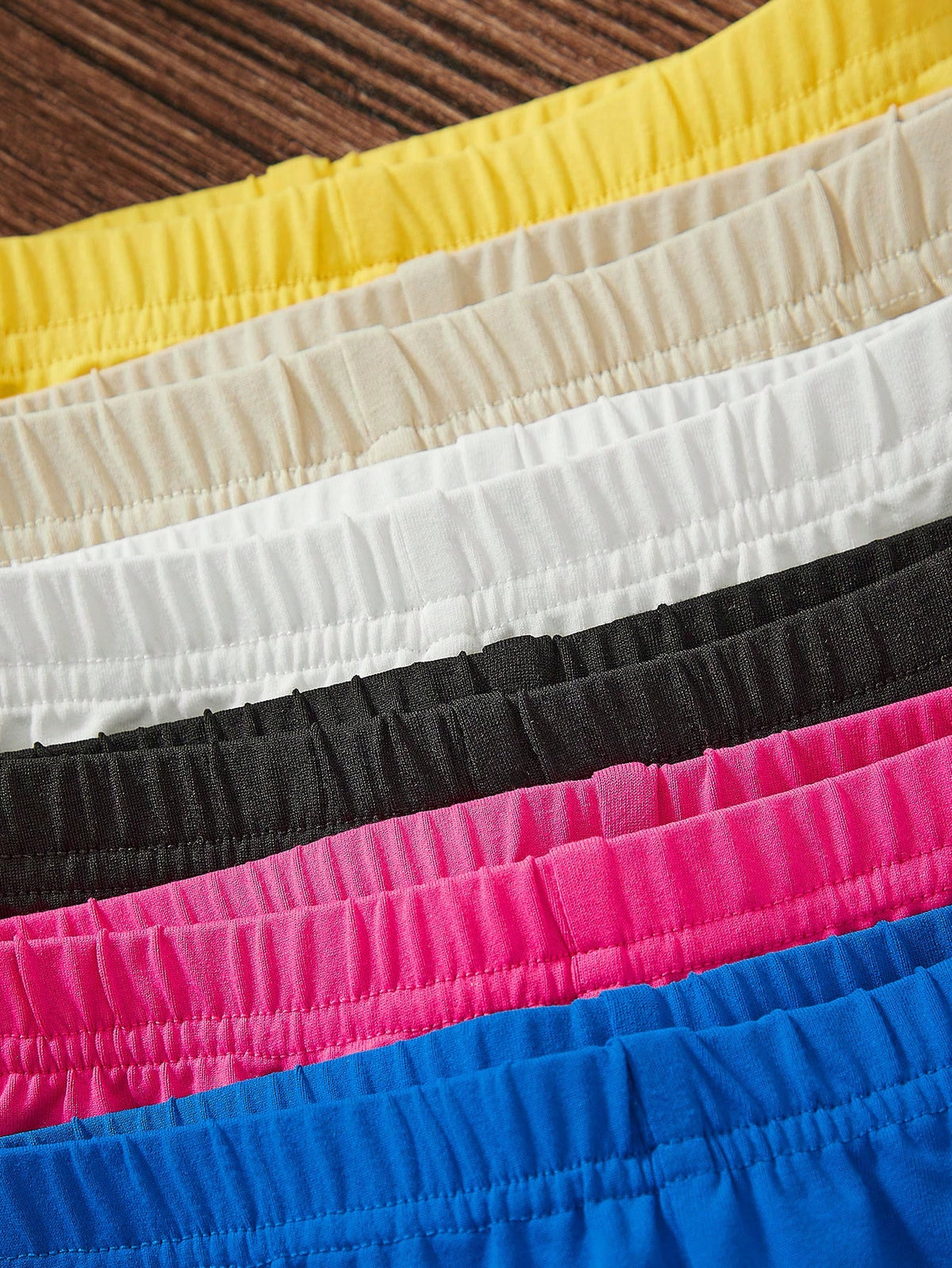 Leap Crew 6pcs Babygirl Snug Fit Solid Color Elastic Waist Knit Shorts, Versatile For Summer