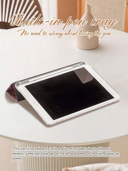 Leopard Lily Flower Pattern Compatible With Protective Case, Compatible With Air 4/5 (10.9 Inch), Compatible With 7/8/9 (10.2 Inch), Built-In Pencil Slot, Also Fits Tab S6 (10.4 Inch), Tab A7 Lite