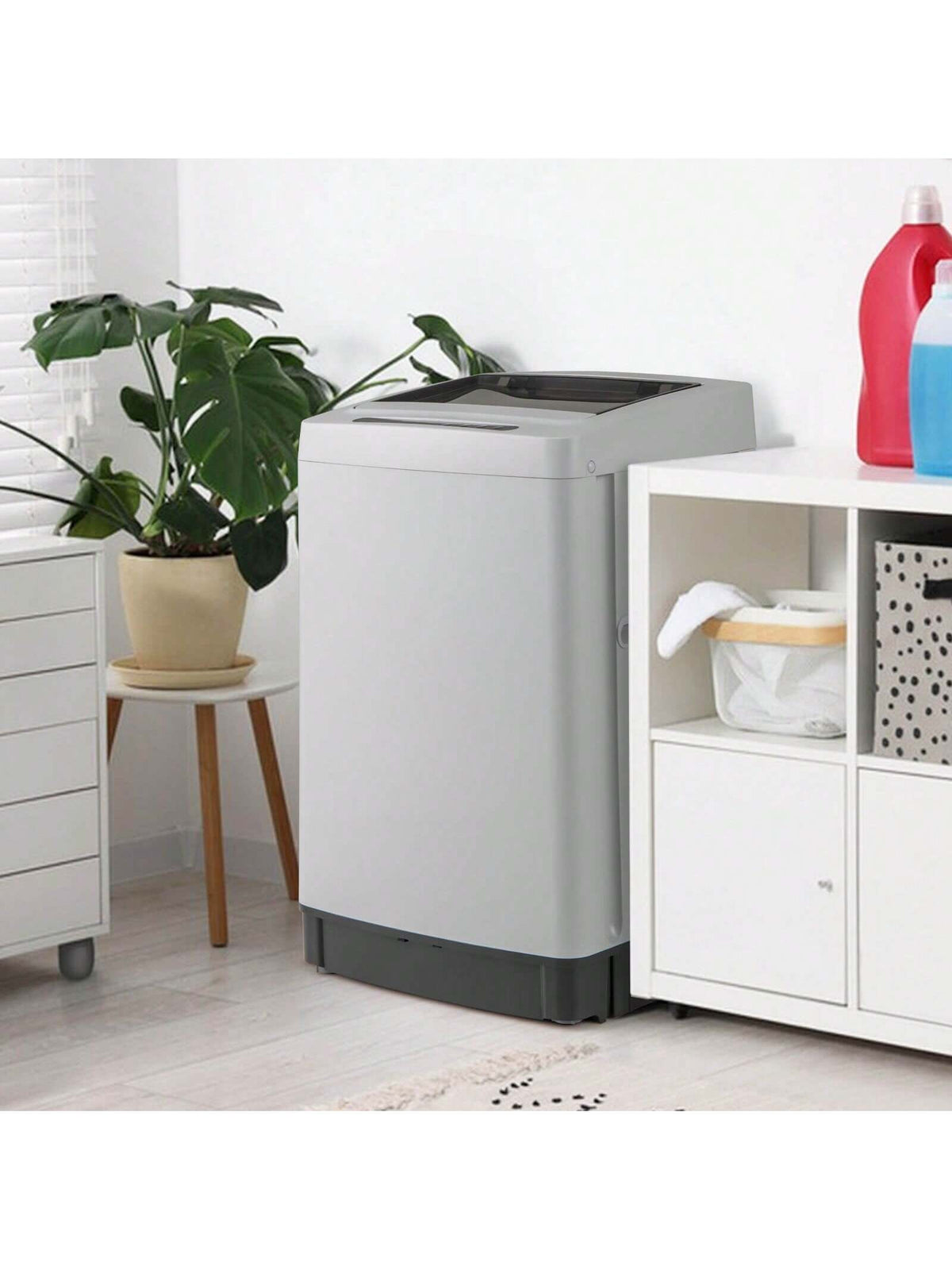 Lifezeal Portable Washing Machine 11 LBS Full Automatic Washer Machine With 8 Washing Modes White/Gray