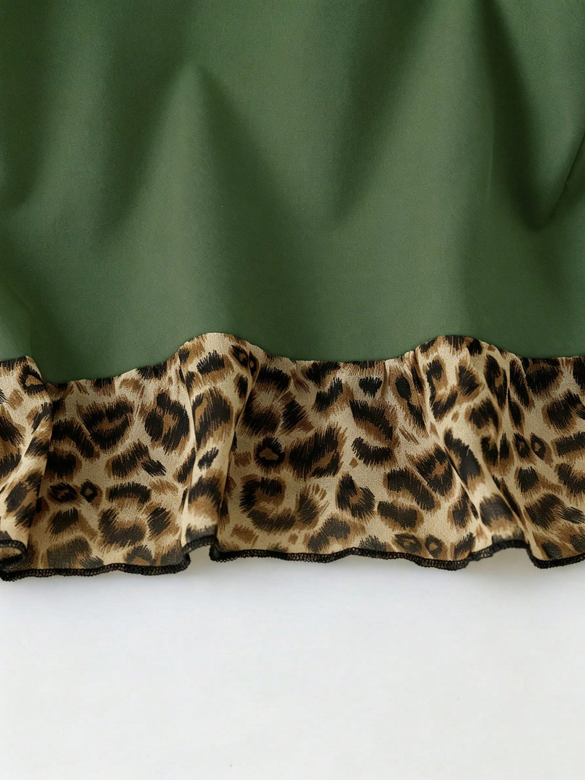 LUNE CURVE Plus Size Leopard Print Ruffle Blouse Shirt For Summer Festival And Casual Wear