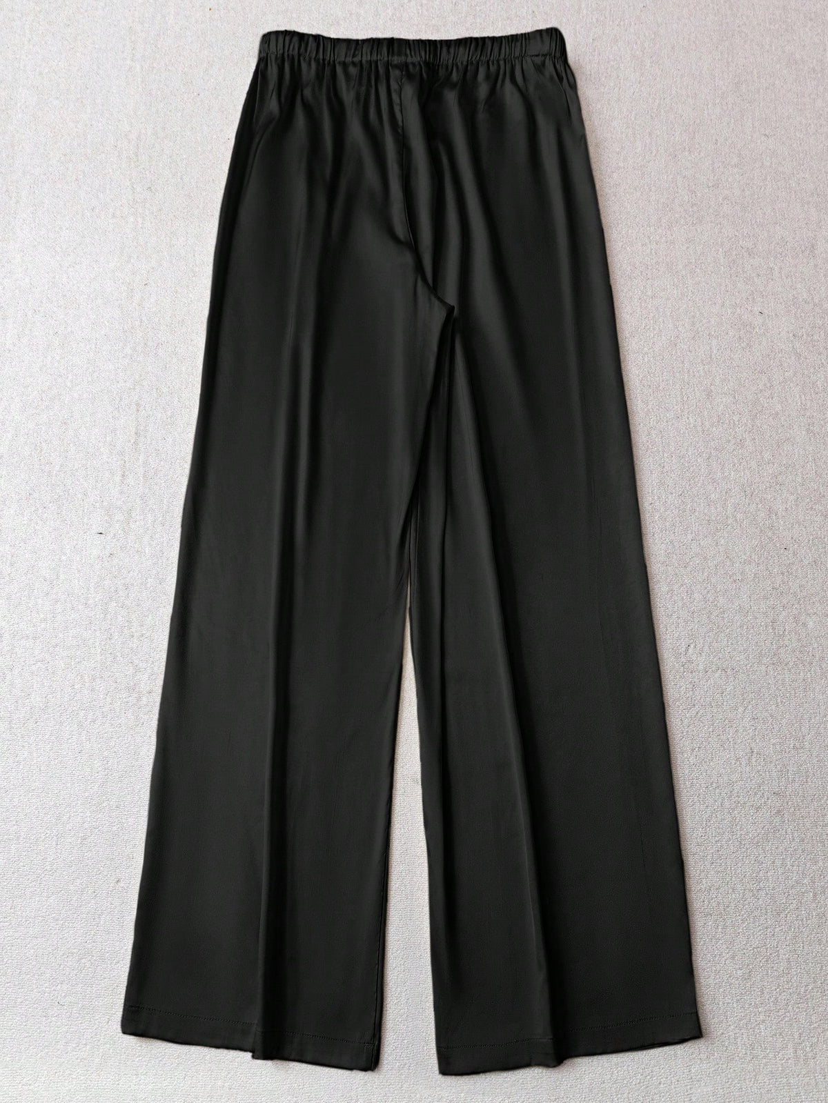 LUNE Women's Black Long Cotton Wide-Leg Pants, Comfortable And Fitted, Black Cotton Pants, Women's Casual Pants, Autumn Casual Style