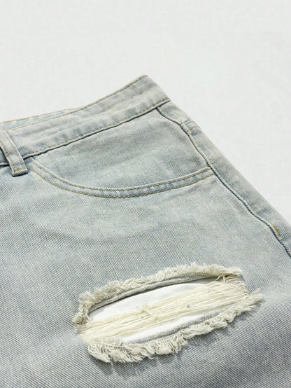 Manfinity EMRG Men's Summer Plus Size Slim Fit Denim Shorts