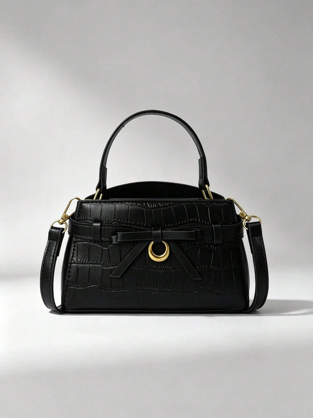 Minimalist Textured Embossed Mini Handbag With Gentle Bow Design And Metal Hardware, Versatile Crossbody Bag For Daily Outings, Suitable For Shopping, Wallet, Young Women, College Students, Newcomers