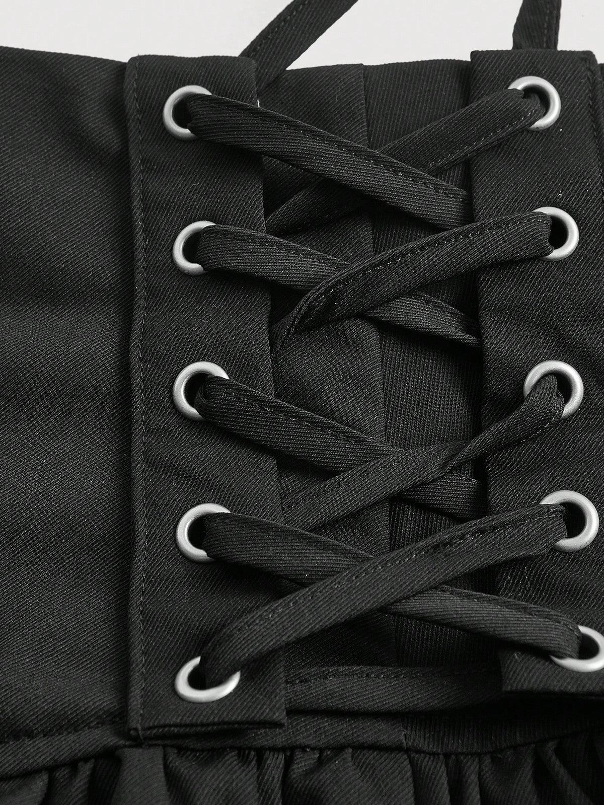 MOD Lace Up Side Ruffle Hem Skirt
