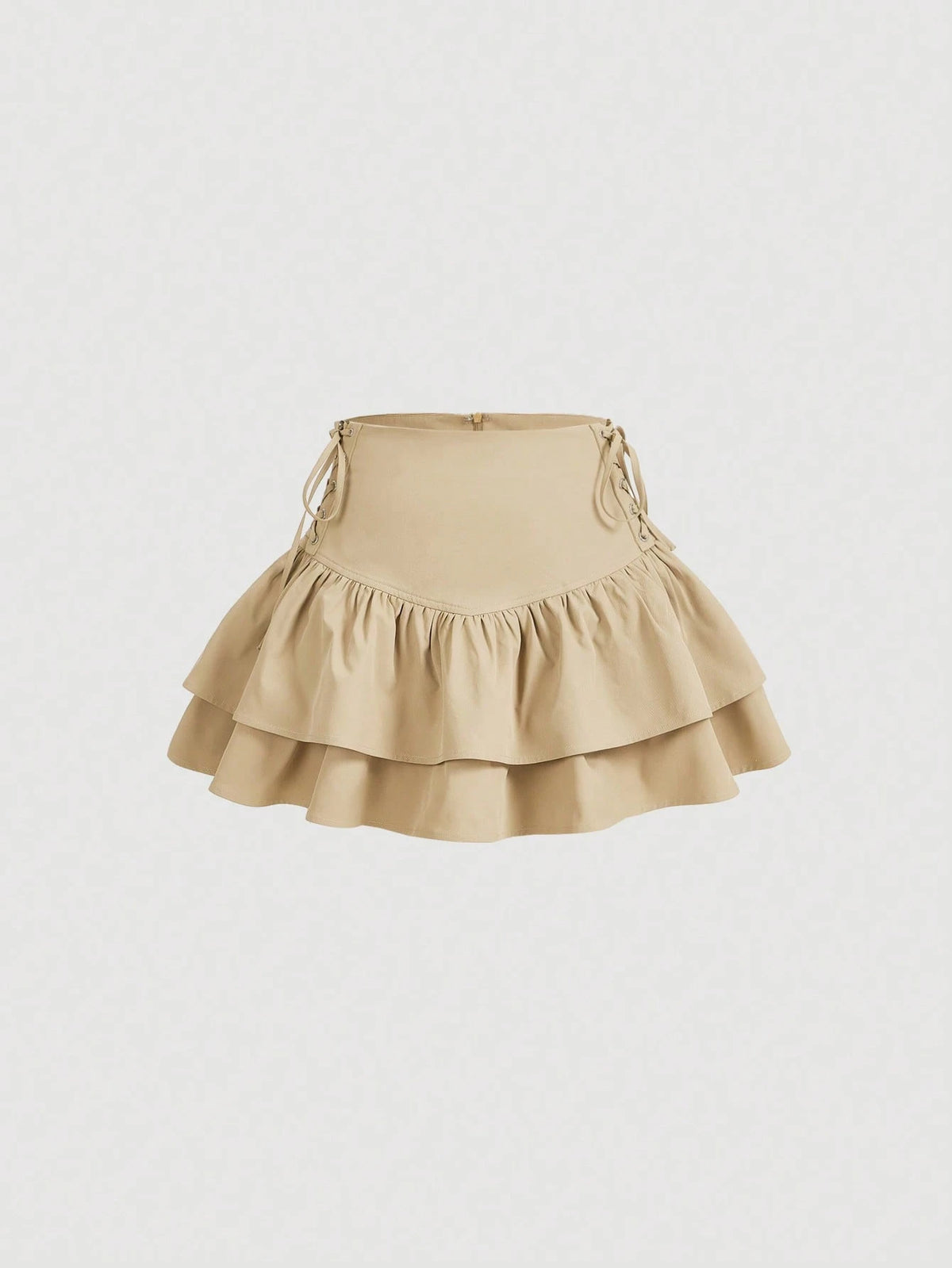 MOD Lace Up Side Ruffle Hem Skirt