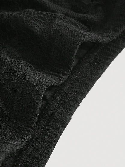 MOD Women's Black Lace Ruffle Hem Mini Skirt,Valentine Dayvacation Outfits Woman,Club Outfits Women Sexy