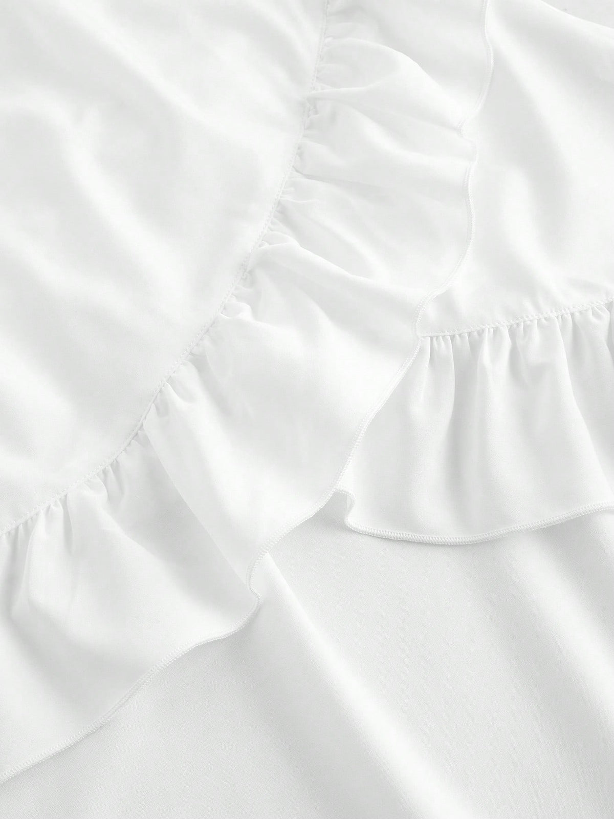 MOD Women's White Ruffle Hem Skirt, Retro Black Layered A-Line Skirt