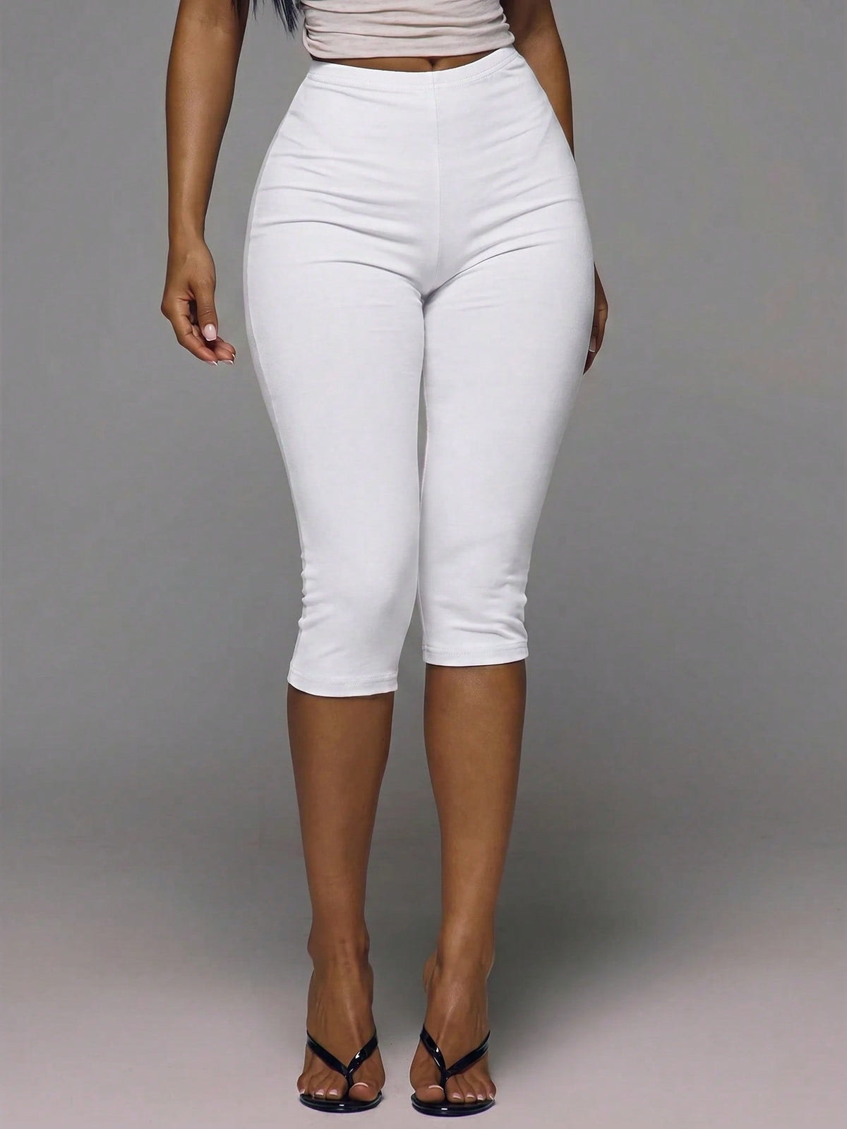 MUSERA ESSENTIALS Cotton Blended Fitted Capri Pants Leggings Spring Summer Holiday Everyday Cute Daily Basics Simple