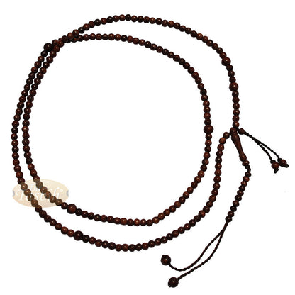 Nakshabandi Tasbih Tamarind Wood 4 mm Round Prayer Beads 198-Bead Necklace
