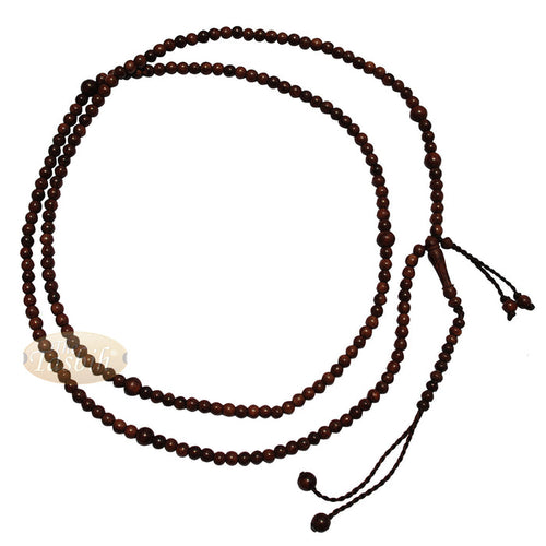 Nakshabandi Tasbih Tamarind Wood 4 mm Round Prayer Beads 198-Bead Necklace