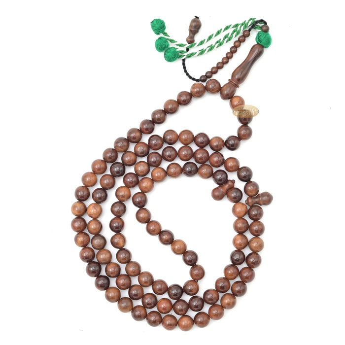 Natural Color Genuine Kuka 99 count Misbaha - Round-shaped Beads with Yarn Stops Choose Sizes 7 to 9mm