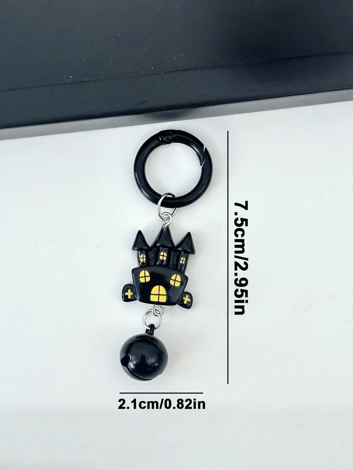 New Holiday Acrylic Keychain, Cute Ghost Bat Black Cat With Bell, Minimalist INS Style Fun Bag Charm