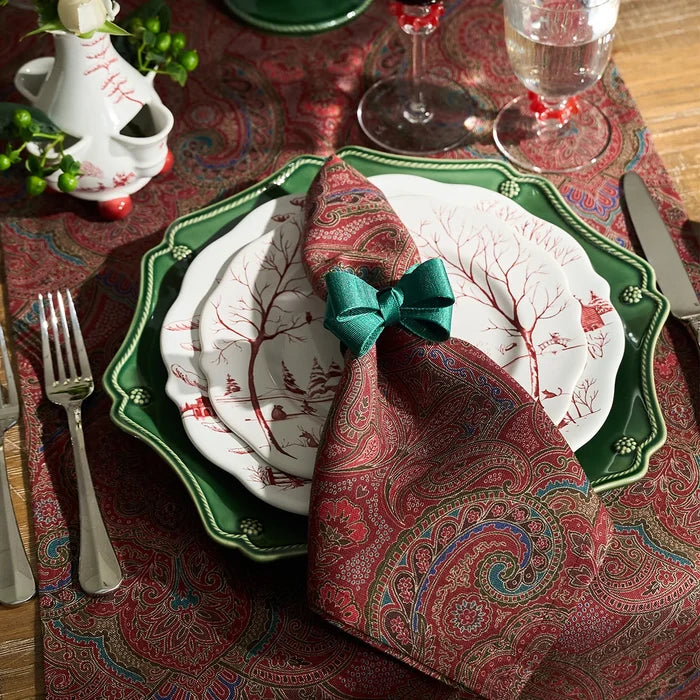 Paisley Red Table Runner 18x90"