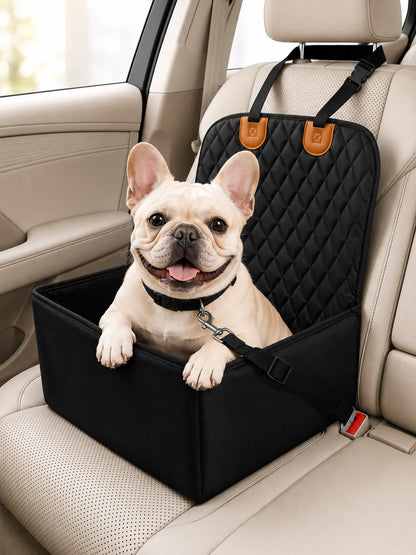 Pet Car Booster Seat – Breathable Travel Model; Features A Thickened, Shape-Retaining, Waterproof, And Scratch-Resistant Design With An Adjustable Safety Tether; Specially Designed For Small Dogs And