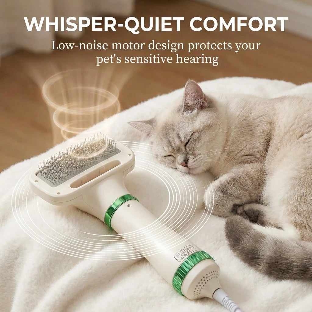 Pet Hair Dryer With Adjustable Speed And Temperature, 2-In-1 Pet Grooming Hair Dryer With Sliding Brush, Home Dog Hair Dryer For Small And Medium Dogs And Cats, Pet Grooming Tools, Cat Supplies, Puppy