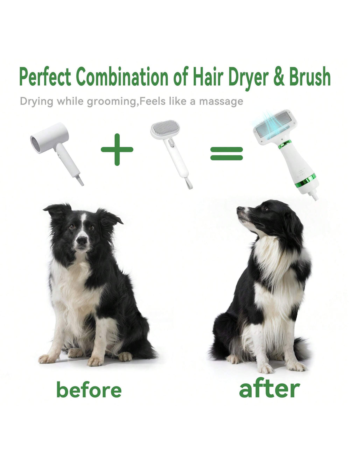 Pet Hair Dryer With Adjustable Speed And Temperature, 2 In 1 Pet Grooming Hair Dryer With Slicker Brush, Home Dog Hair Dryer For Small Dogs And Cats, Low Noise Compact Pet Beauty Tools (4ft Cord)