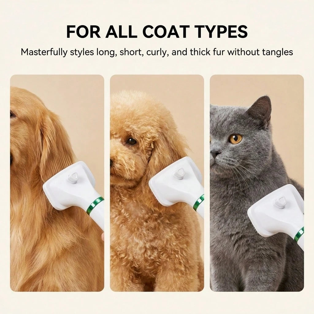 Pet Hair Dryer With Adjustable Speed And Temperature, 2-In-1 Pet Grooming Hair Dryer With Sliding Brush, Home Dog Hair Dryer For Small And Medium Dogs And Cats, Pet Grooming Tools, Cat Supplies, Puppy