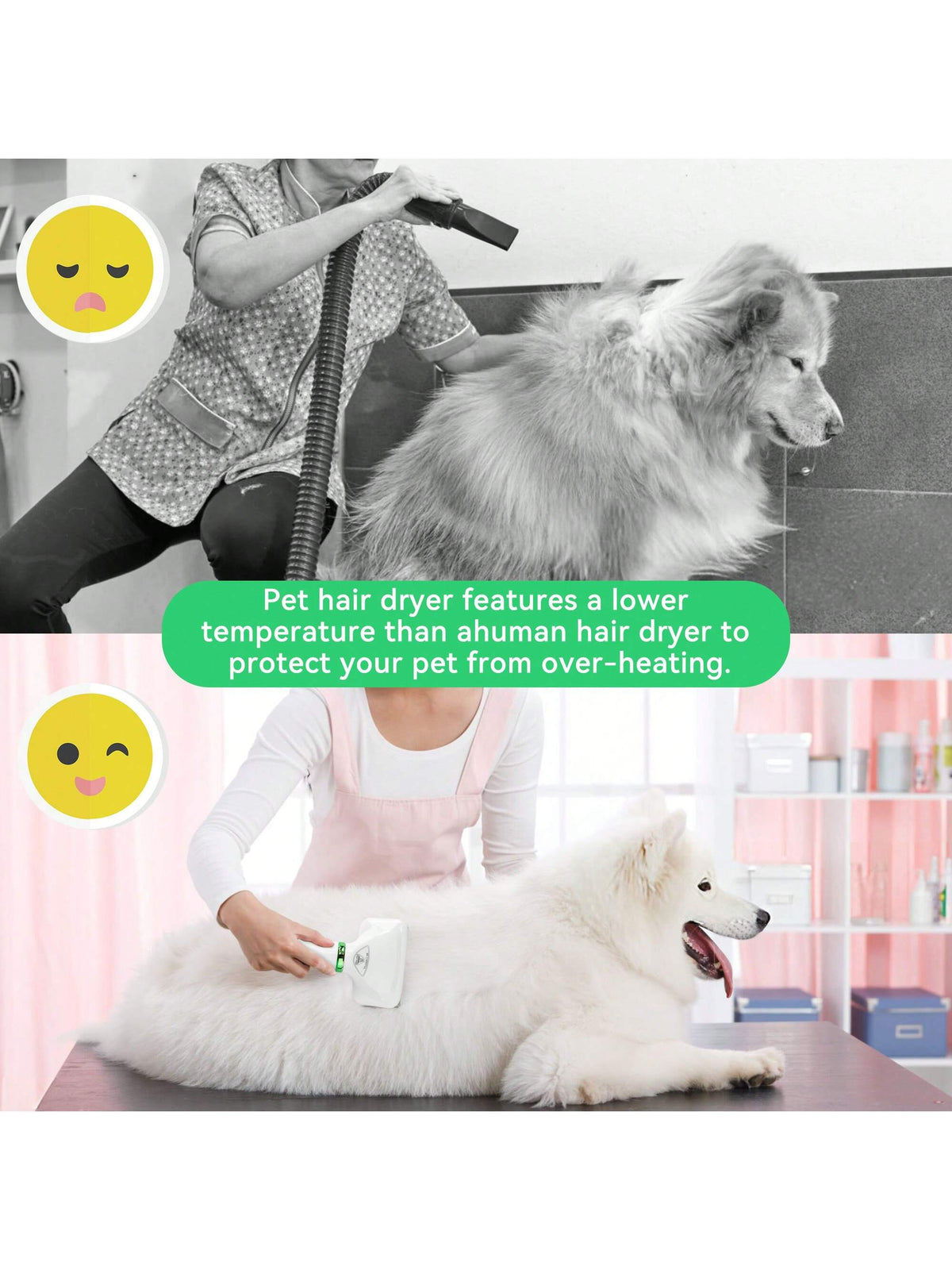 Pet Hair Dryer With Adjustable Speed And Temperature, 2 In 1 Pet Grooming Hair Dryer With Slicker Brush, Home Dog Hair Dryer For Small Dogs And Cats, Low Noise Compact Pet Beauty Tools (4ft Cord)