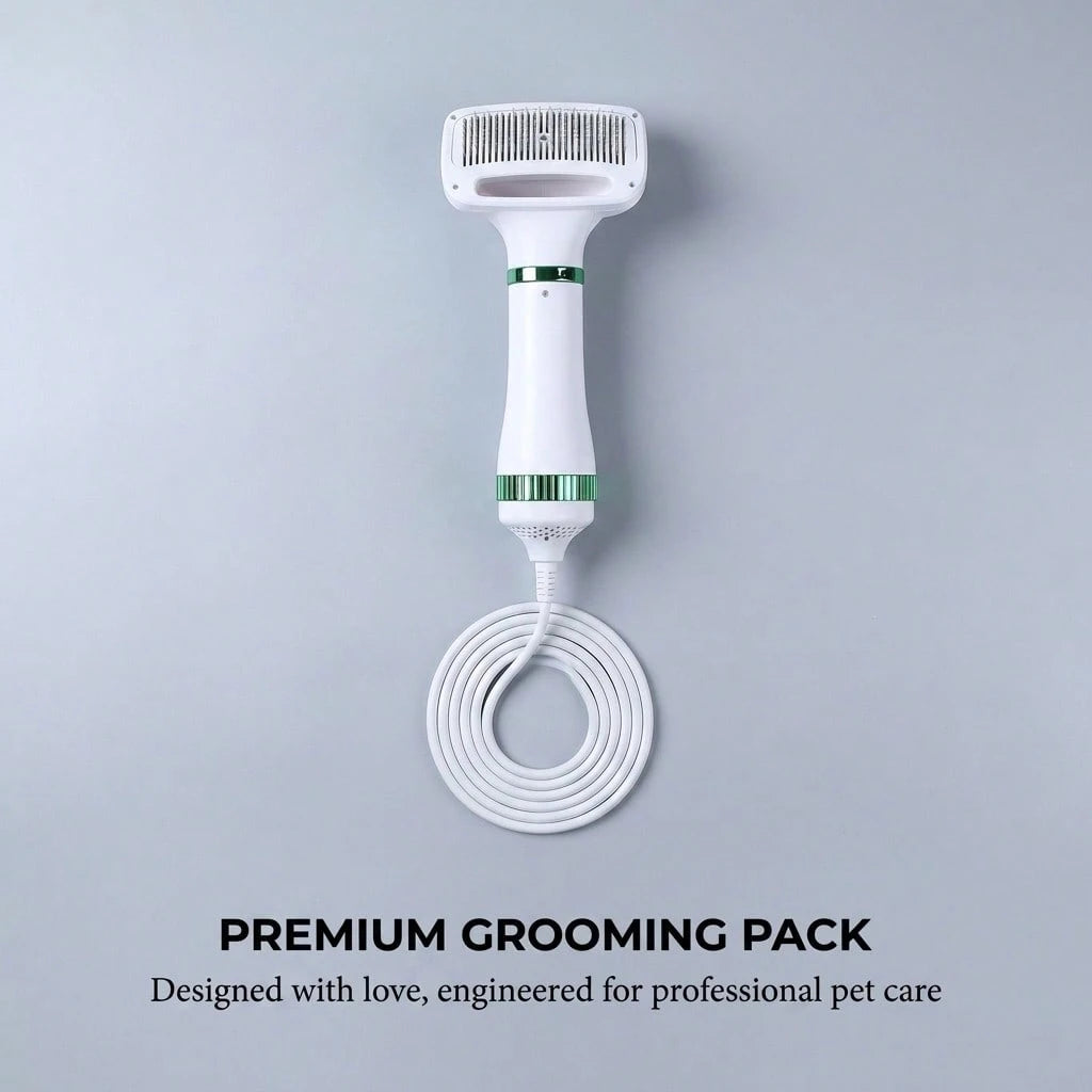 Pet Hair Dryer With Adjustable Speed And Temperature, 2-In-1 Pet Grooming Hair Dryer With Sliding Brush, Home Dog Hair Dryer For Small And Medium Dogs And Cats, Pet Grooming Tools, Cat Supplies, Puppy