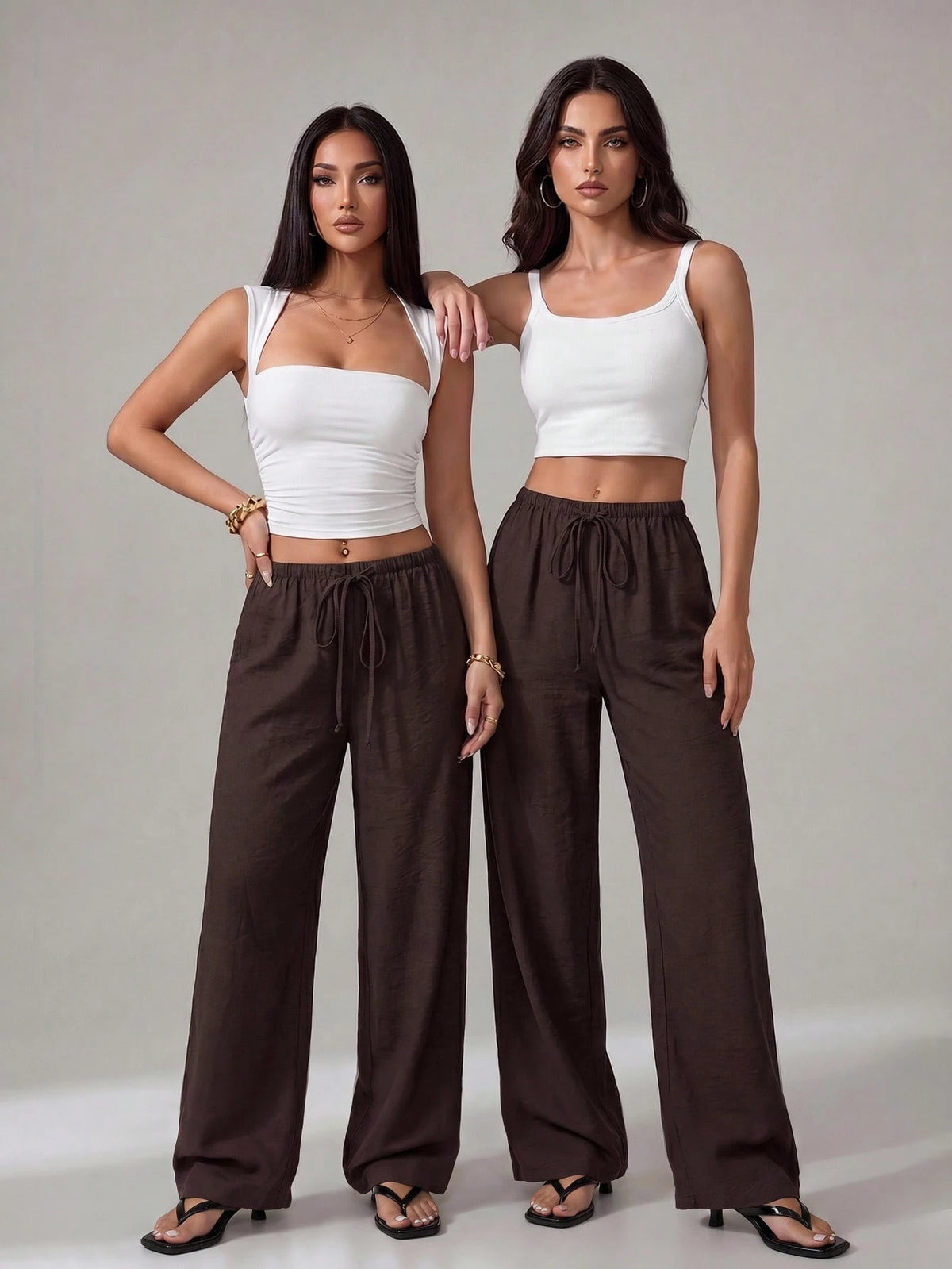 PETITE Women White Summer Boho Vacation Holiday Pants,Elegant Casual Wide Leg Straight Leg Baggy Trousers,Spring&Summer Y2k Fashion Streetwear,Petite Women