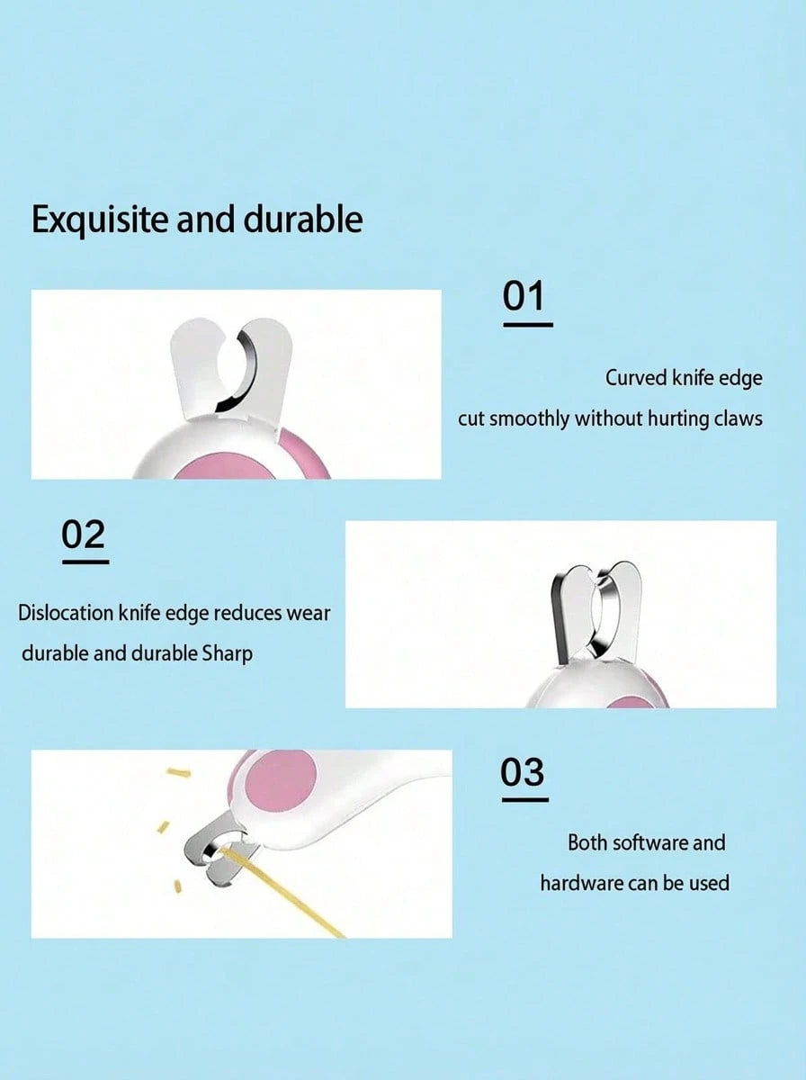 PETSIN 1pc Mini Nail Clipper With Light For Cats And Dogs, Suitable For Trimming Nails