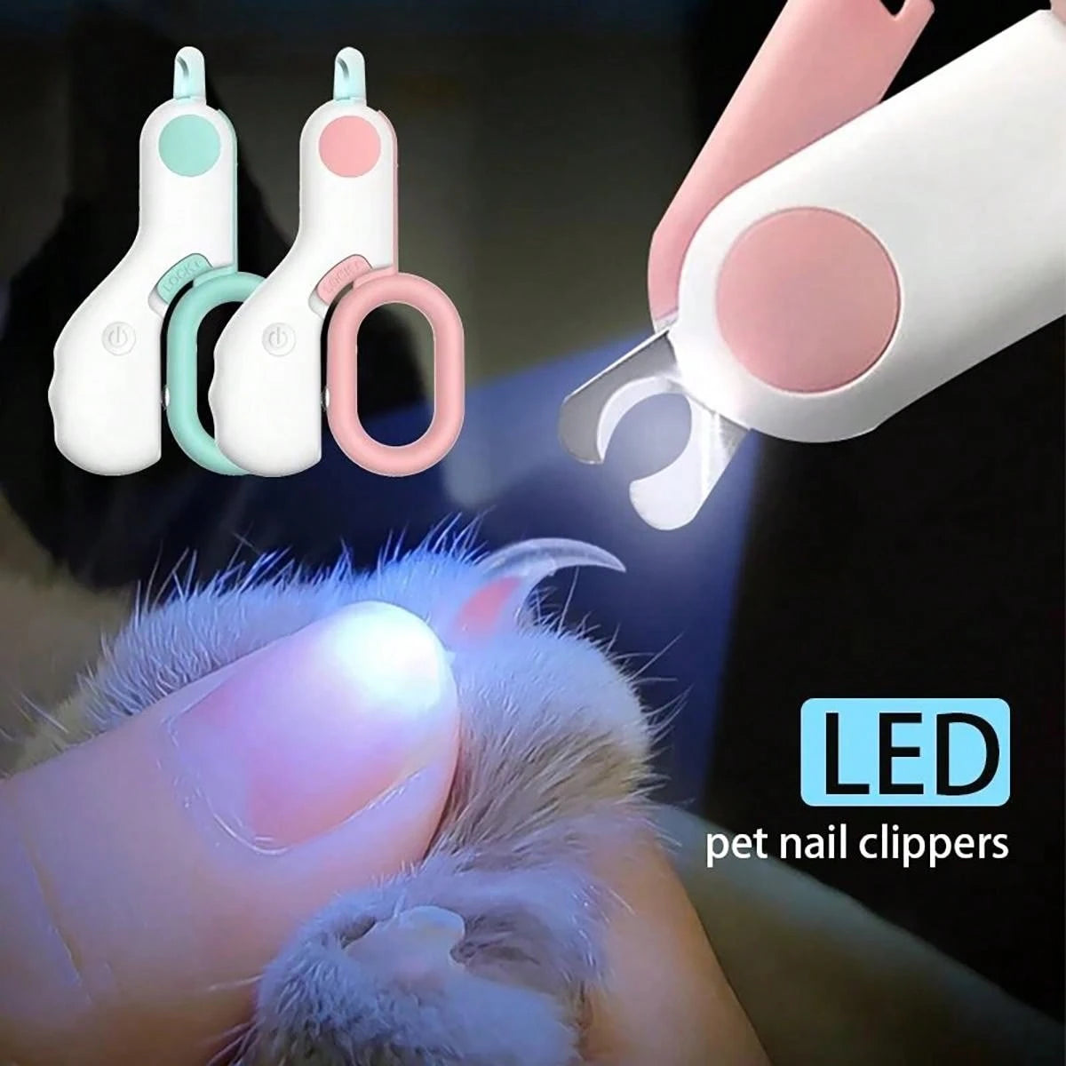 PETSIN 1pc Mini Nail Clipper With Light For Cats And Dogs, Suitable For Trimming Nails