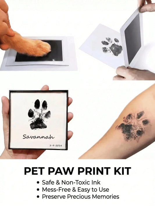 PETSIN Contactless And Ink Free Paw Print Kit- Perfect For Storing Dog Footprints, Ink Free Pet Paw Print Pad, Perfect For Newborn Handprints And Footprint Souvenirs