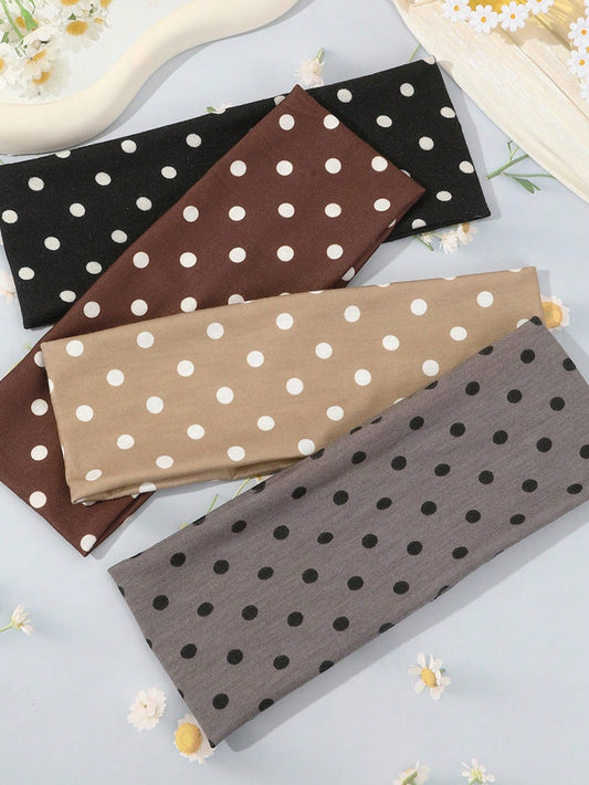 Polka Dot Elastic Headband For Beauty, Face Washing And Basic Wear (Suitable For Outdoor Use)