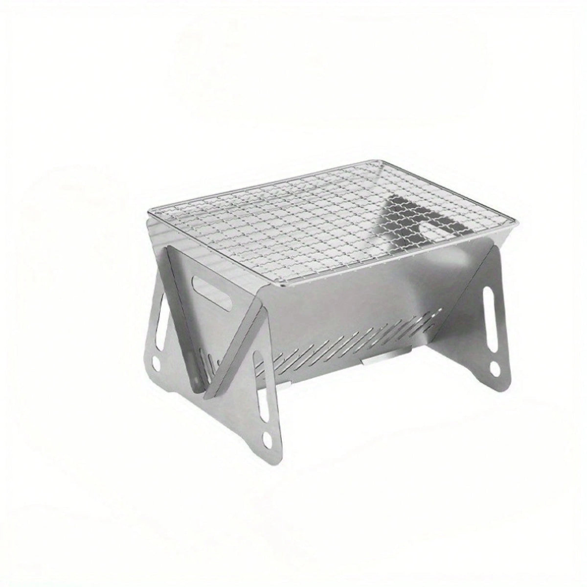 Portable Folding Campfire Stove- Stainless Steel Outdoor BBQ Grill And Fire Pit For Camping, Backyard, Picnics- Lightweight And Durable, Easy To Assemble And Disassemble, Portable Camping Stove, Pic