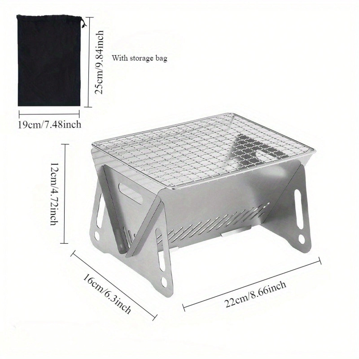 Portable Folding Campfire Stove- Stainless Steel Outdoor BBQ Grill And Fire Pit For Camping, Backyard, Picnics- Lightweight And Durable, Easy To Assemble And Disassemble, Portable Camping Stove, Pic