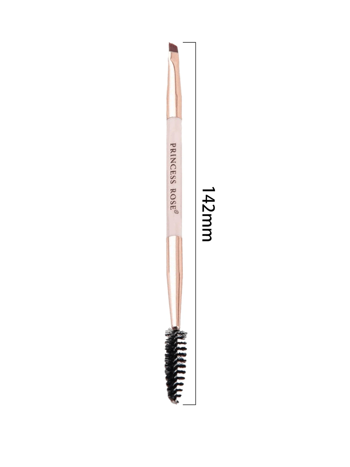 Princess Rose 3pcs Rose Princess Portable Pink Double-Ended Eyebrow Brush, Eyelash Brush, Eye Makeup Brush Set, Soft Bristles With No Skin Irritation, Dual-Ended Design For Convenient Application, Sui