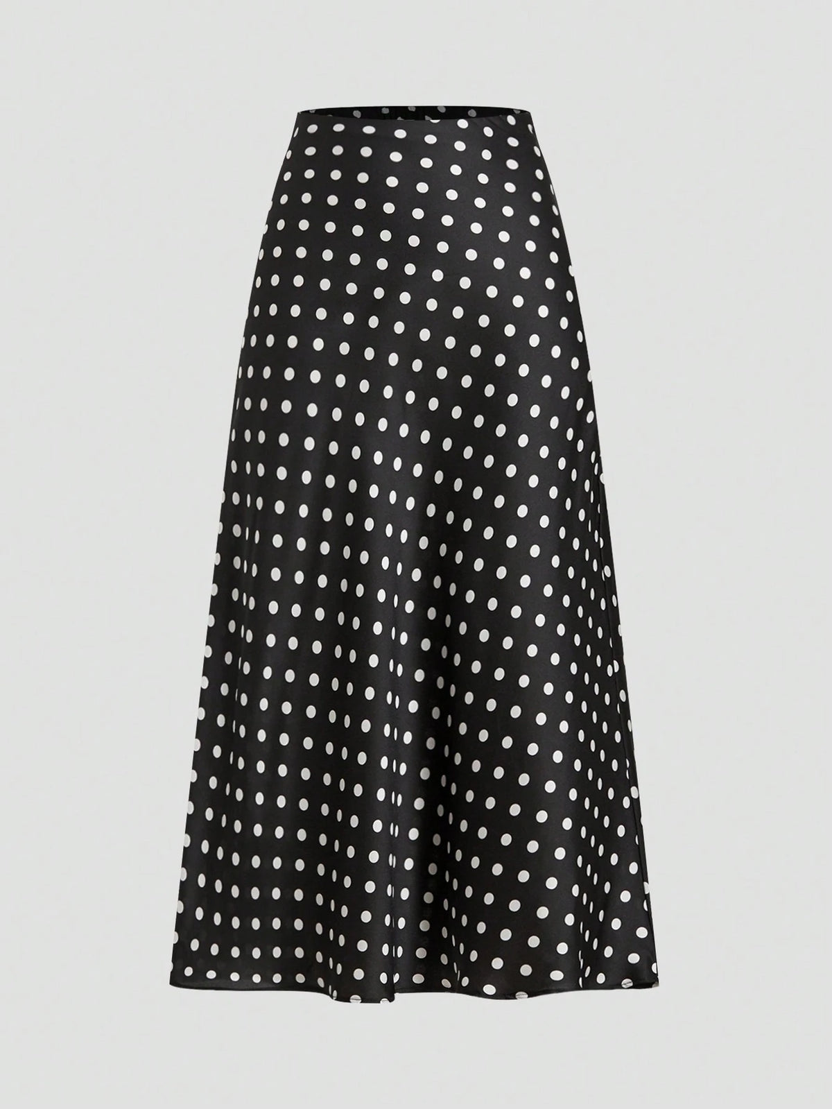 Privé Women's Elegant Polka Dot Satin Skirt For Commuter