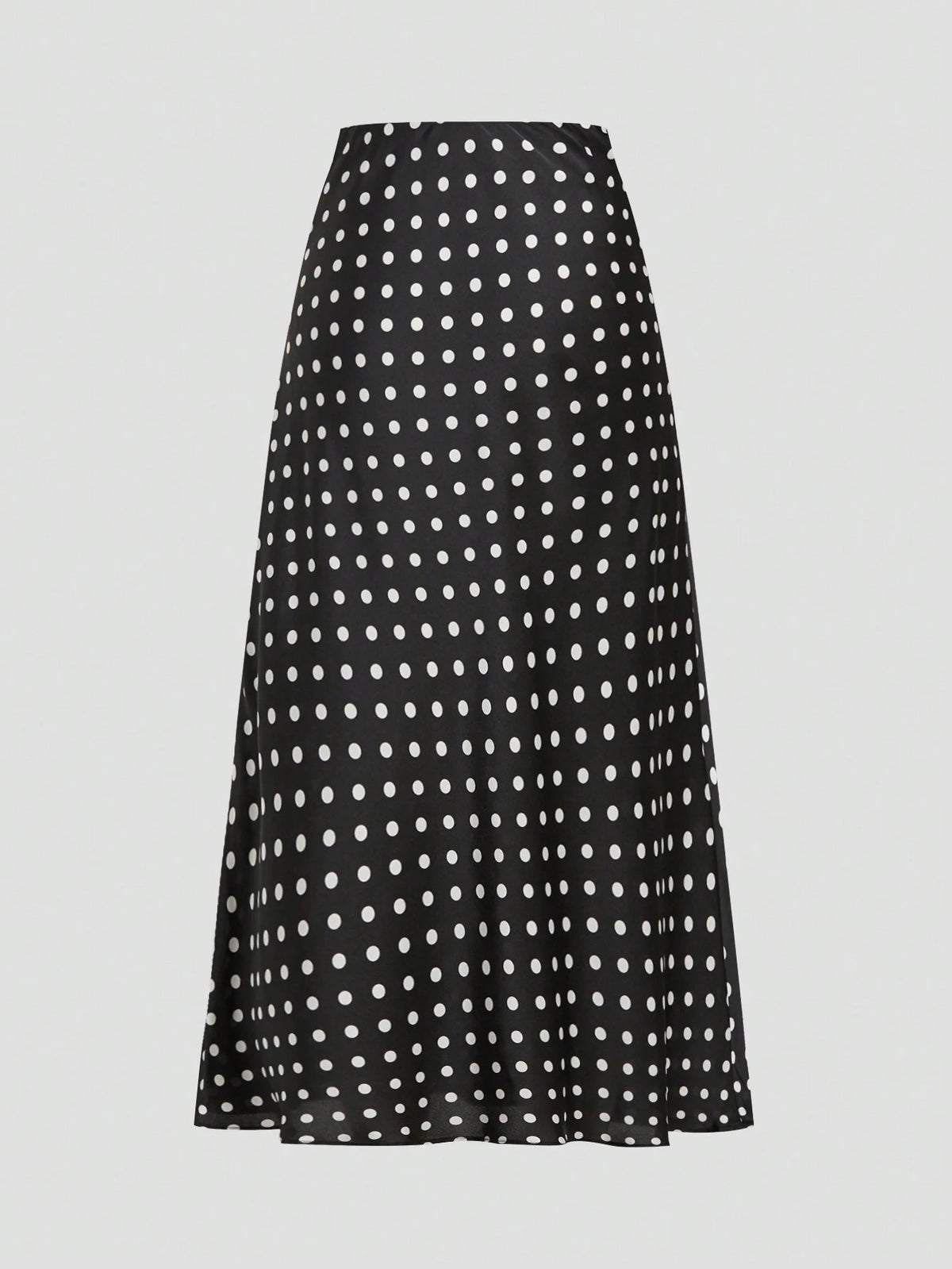 Privé Women's Elegant Polka Dot Satin Skirt For Commuter