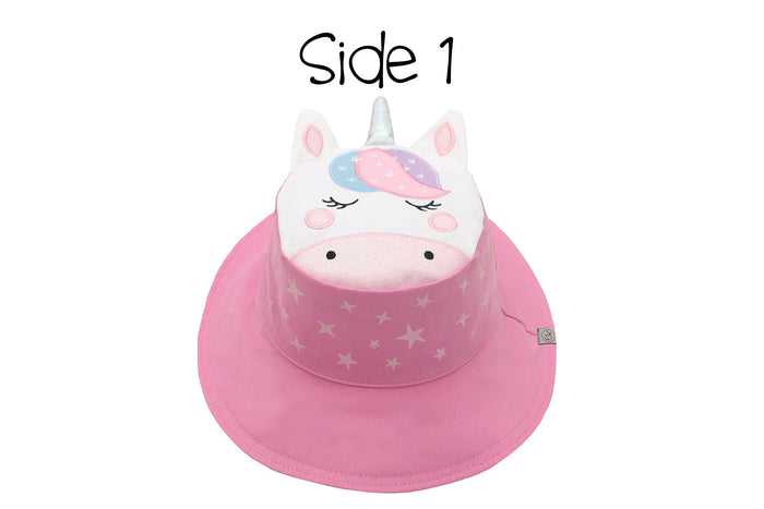 Reversible Baby & Kids Sun Hat - Unicorn & Star