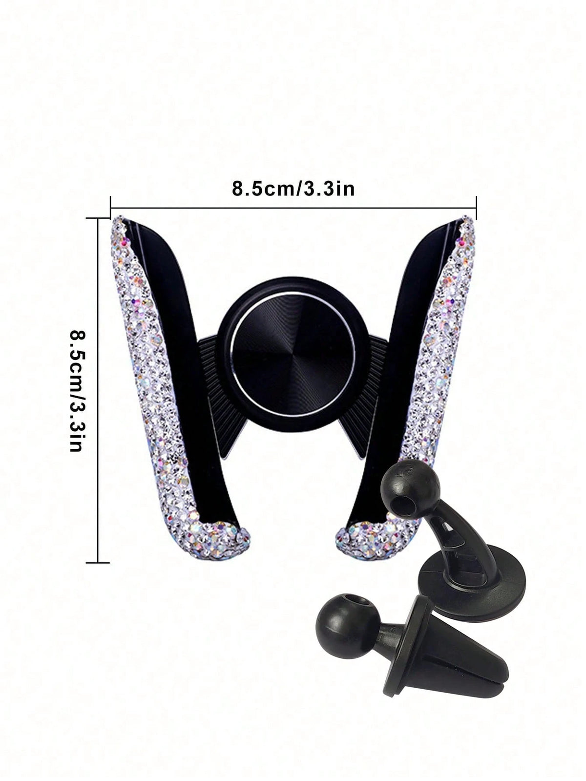 Rhinestone Gravity Car Phone Holder, Car Air Vent Phone Holder With Rhinestone Design, Clip-On Car Navigation Holder, Car Accessories, Air Vent Instrument Navigation Rhinestone Car Phone Holder, Gift