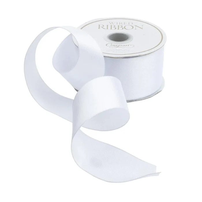 White Satin Wired 1.5"