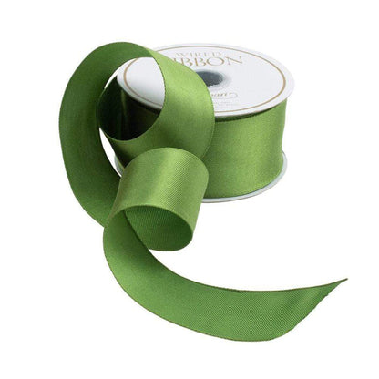 Green Satin Wired 1.5"