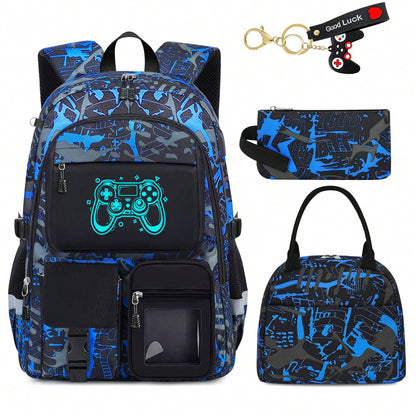School Backpack For Boys- Gamer Boys Backpack For Kids Children Teens Elementary Middle School Students- 18" Large Capacity School Bookbag