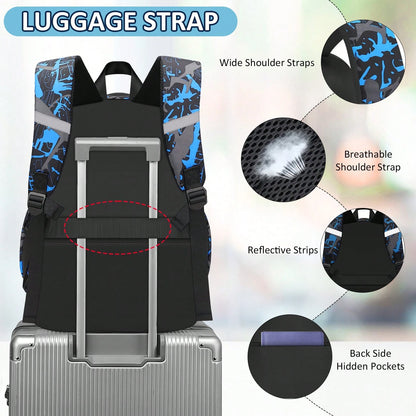 School Backpack For Boys- Gamer Boys Backpack For Kids Children Teens Elementary Middle School Students- 18" Large Capacity School Bookbag