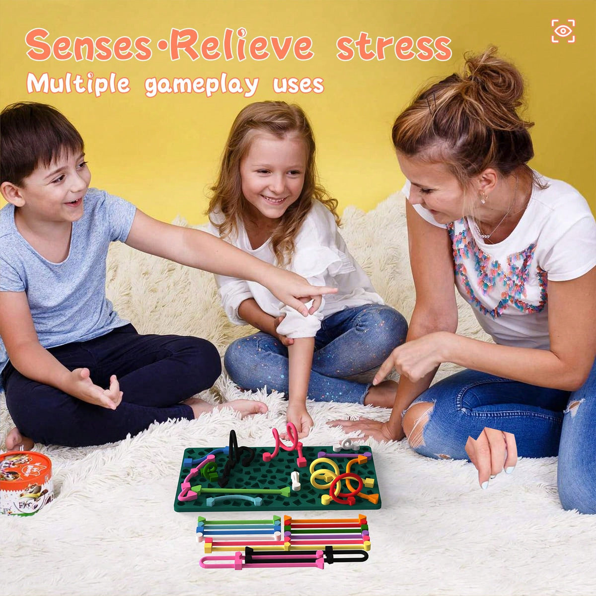 Sensory Activity Board, Silicone Quiet Stress Relief Toy, Sensory Fidget Toy To Relieve ADHD Autism Anxiety, Suitable For Autistic And ADHD Children, Quiet Stress Relief Board With Storage Bag, Suitab