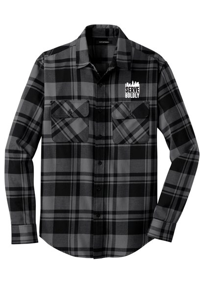 Serve Boldly Plaid Flannel Shirt