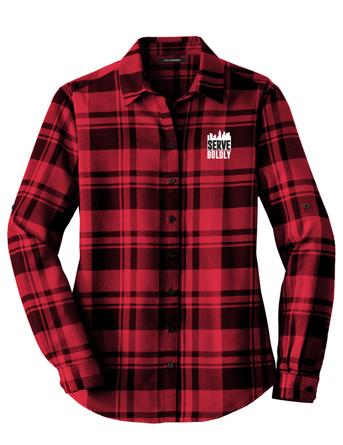 Serve Boldly Women's Plaid Flannel Tunic