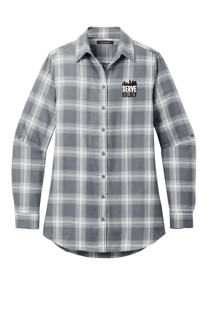 Serve Boldly Women's Plaid Flannel Tunic