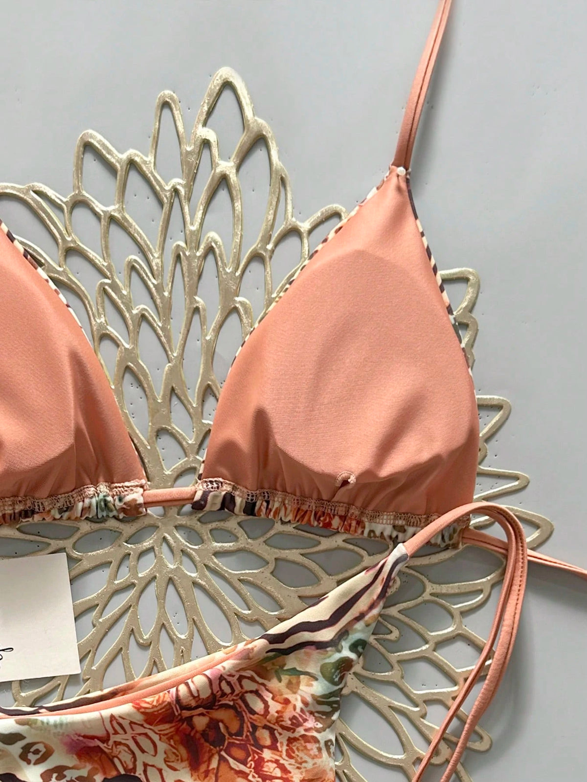 Sexy Leopard Print Bikini Two Pieces Set For Women Vacation Beach Summer Brown